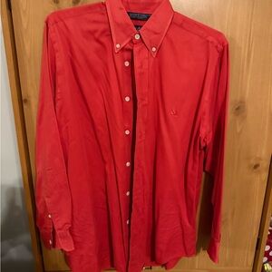 Nautica Red Casual Button Down Shirt